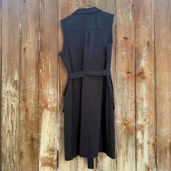 ZAC & RACHEL Women’s Navy Button-Up Sleeveless Pocket Dress Tie Size 14 - Picture 8 of 12